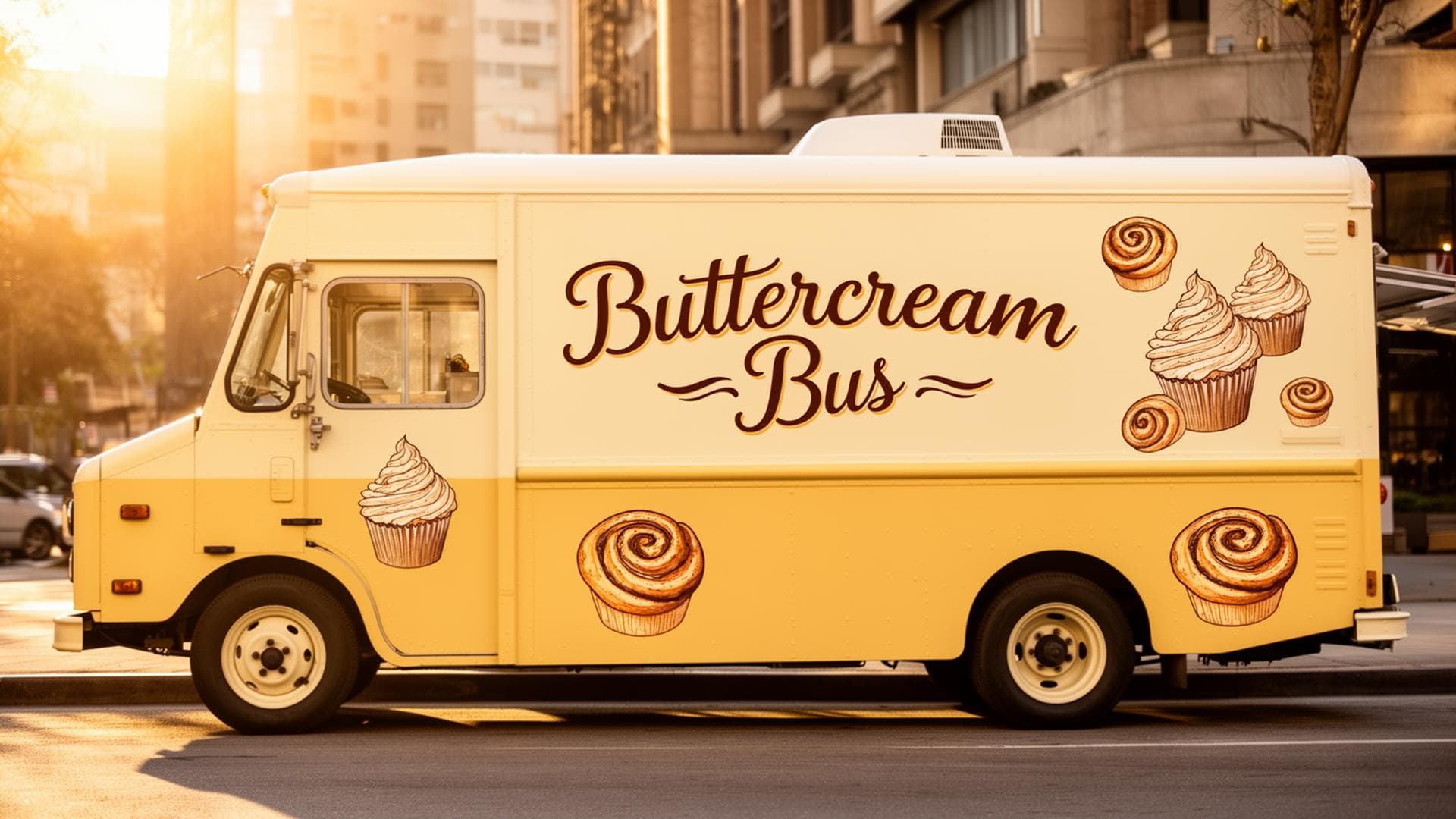 Buttercream Bus — A playful web experience for a mobile bakery — live truck tracking, pre-ordering, event booking and an AI cake designer.