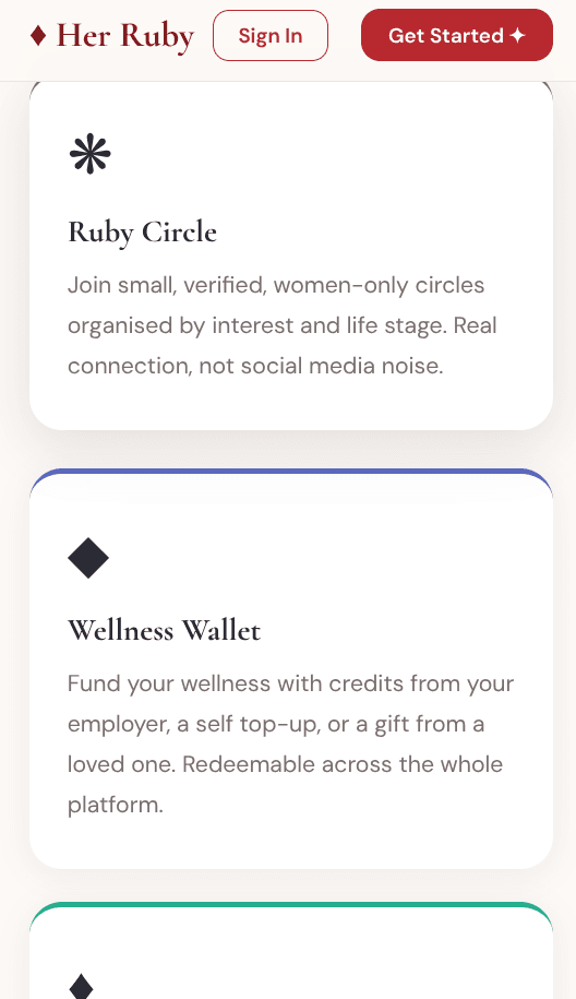 Herruby — wellness programmes and features