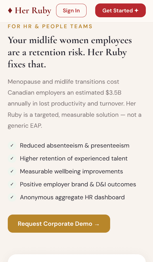 Herruby — personal wellness tracking dashboard