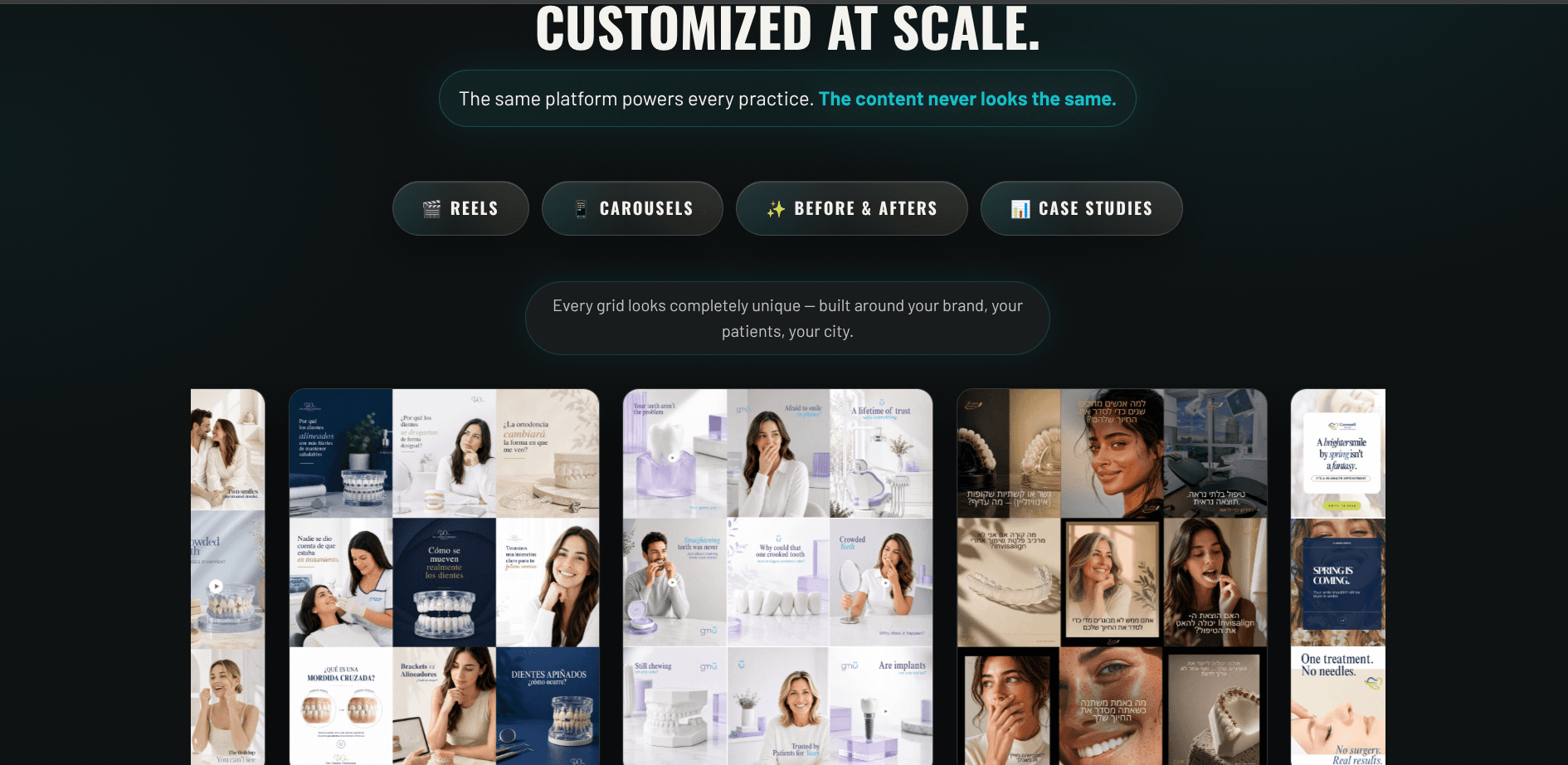 Molar AI — Customized at Scale: Reels, Carousels, Before & Afters, Case Studies