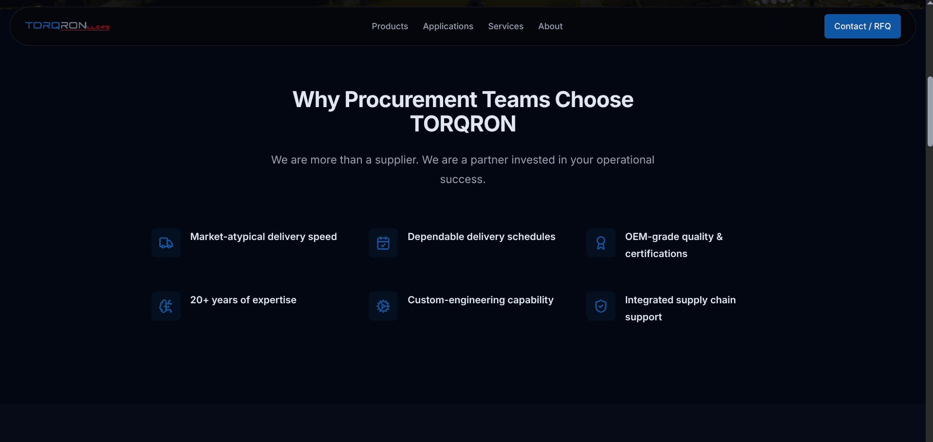 Torqron — Why Procurement Teams Choose Torqron: 6 key differentiators