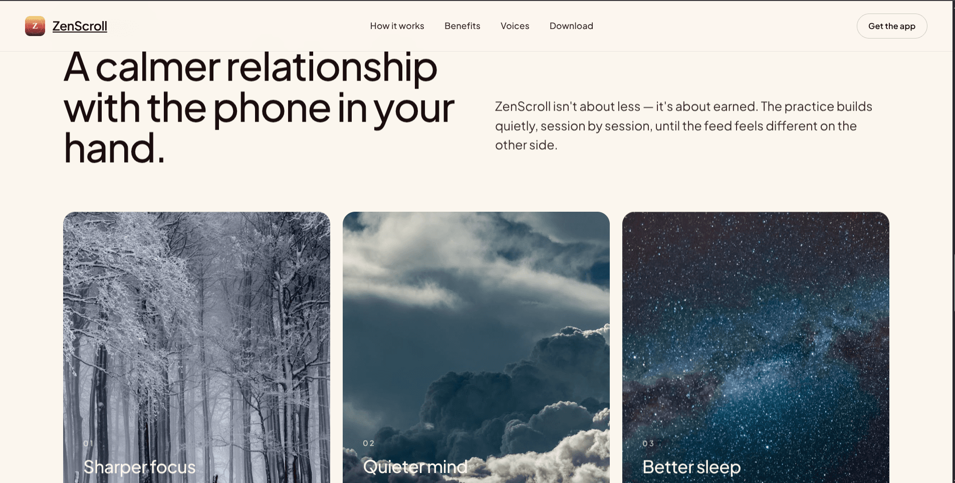 ZenScroll — Benefits: A calmer relationship with the phone in your hand