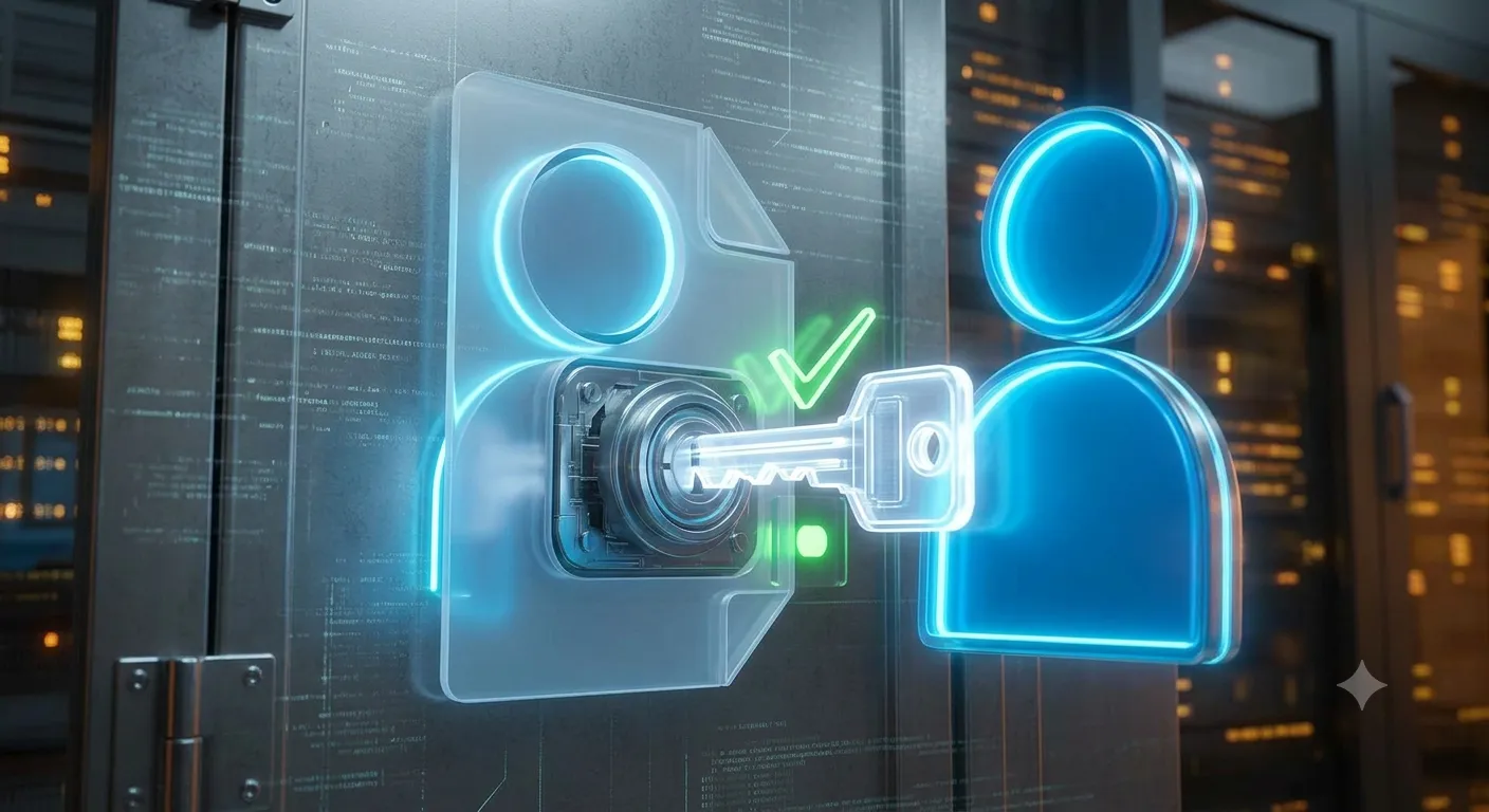 Authenticated user key unlocking access after request.auth resolves to a signed-in user