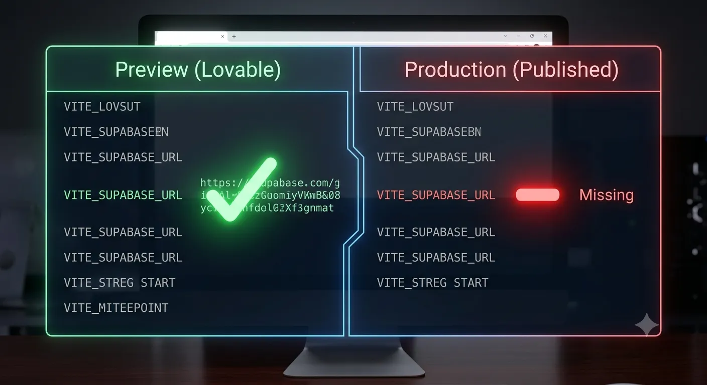Preview environment variables all resolved next to a production build missing VITE_SUPABASE_URL