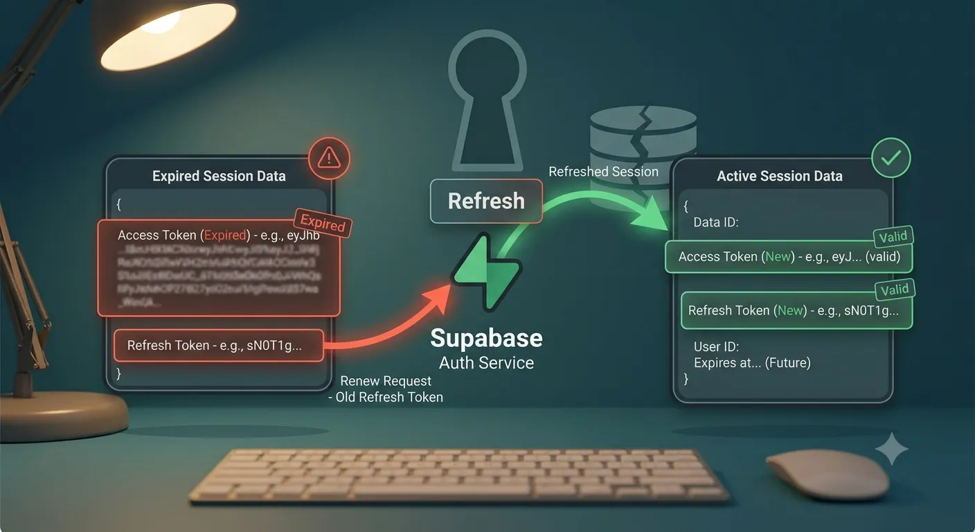 Expired access token being renewed into a fresh, valid access and refresh token pair
